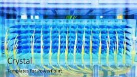  Presentation with optical communication - Beautiful slides featuring cost serve - optical fiber communication distribution point backdrop and a arctic colored foreground