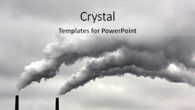  Presentation with factory - Theme consisting of cost smoking - factory background and a light gray colored foreground