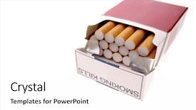  Presentation with cigarettes - Amazing slides having cost smoking - open pack of cigarettes backdrop and a white colored foreground