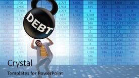  Presentation with cost - Presentation design with cost weight - concept of student loan background and a  colored foreground