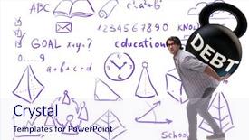  Presentation with loan - Presentation theme enhanced with cost weight - concept of student loan background and a  colored foreground