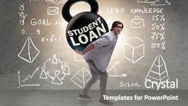  Presentation with loan - Amazing PPT theme having cost weight - concept of student loan backdrop and a  colored foreground