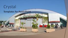  Presentation with hangar - PPT theme consisting of costa-mesa-ca-dec-1 background and a teal colored foreground