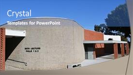  Presentation with college campus - Presentation design enhanced with costa-mesa-california-19-dec background and a teal colored foreground