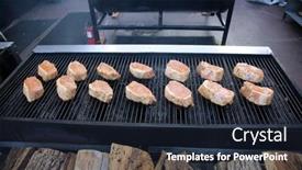  Presentation with exotic foods - PPT theme consisting of costa-mesa-california-usa-july background and a wine colored foreground