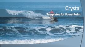  Presentation with ocean wave - Amazing presentation design having costa rica - amateur surfer rides the wave backdrop and a teal colored foreground