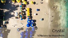  Presentation with people enjoying - PPT layouts featuring costa rica - top view of people enjoying background and a coral colored foreground