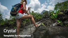  Presentation with trail - Audience pleasing slide deck consisting of costa rica - young woman hiker standing backdrop and a dark gray colored foreground