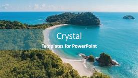  Presentation with costa rica - Cool new theme with costa-rica-beach-travel-landscape backdrop and a teal colored foreground