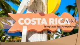  Presentation with costa rica - PPT theme with costa rica signpost with palm background and a coral colored foreground