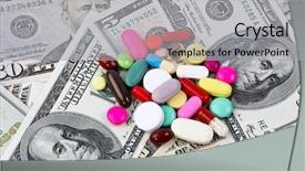  Presentation with health care violence - Audience pleasing presentation theme consisting of costs for health care tablets backdrop and a  colored foreground