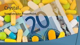  Presentation with health insurance - Cool new slide deck with costs of medications and heal backdrop and a gold colored foreground