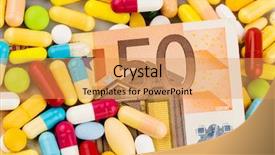  Presentation with health insurance - PPT theme with costs of medications and heal background and a  colored foreground