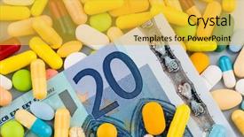  Presentation with health insurance - PPT theme having costs of medications and heal background and a  colored foreground