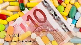  Presentation with health insurance - Beautiful PPT layouts featuring costs of medicines and heal backdrop and a  colored foreground