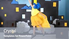  Presentation with superhero - Colorful theme enhanced with costume against comic strip theme backdrop and a gray colored foreground