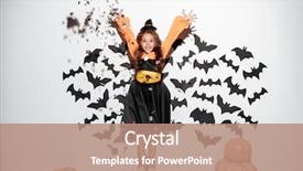  Presentation with halloween bat - Slide set enhanced with costume having fun with bat background and a coral colored foreground