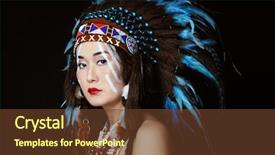  Presentation with american indian - Presentation theme having costume of american indian background and a tawny brown colored foreground