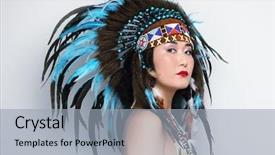  Presentation with american indian - PPT layouts featuring costume of american indian background and a light gray colored foreground