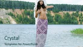  Presentation with american indian - Colorful presentation enhanced with costume of american indian backdrop and a  colored foreground