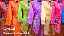 Presentation with asia culture - Beautiful PPT layouts featuring costume of the malay indonesia backdrop and a crimson colored foreground