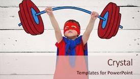  Presentation with lift - PPT theme enhanced with costumer attitude - digital composition of boy background and a  colored foreground