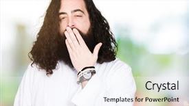  Presentation with jesus christ - Cool new PPT theme with costumer faith - man wearing jesus christ costume backdrop and a sky blue colored foreground