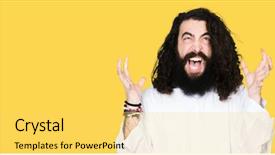  Presentation with jesus christ - Cool new theme with costumer faith - man wearing jesus christ costume backdrop and a yellow colored foreground
