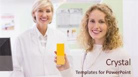  Presentation with pharmacy suspensi - Cool new slide deck with costumer with a medicine bottle backdrop and a  colored foreground