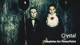  Presentation with black children - Slides having costumes stand by a grunge background and a black colored foreground