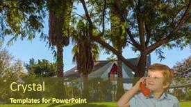  Presentation with red telephone - Theme having cosy-and-safe-children-s background and a tawny brown colored foreground