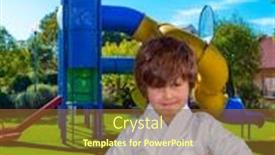  Presentation with judo - Presentation design featuring cosy-children-s-playground background and a tawny brown colored foreground