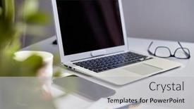  Presentation with home office - Slides having cosy-home-office-desk background and a  colored foreground