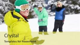  Presentation with snowball - Cool new PPT theme with coth - group of young friends having backdrop and a  colored foreground