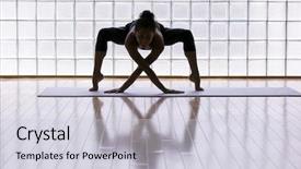  Presentation with artistic - PPT theme with coth - young woman practicing background and a lemonade colored foreground