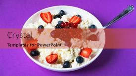 Presentation with health diet - Slide deck featuring cottage-cheese-curd-cheese background and a red colored foreground