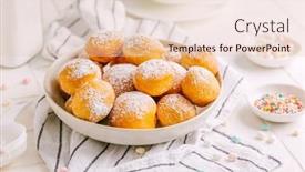  Presentation with donuts - Theme enhanced with cottage-cheese-donuts-balls background and a lemonade colored foreground