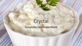  Presentation with white cheese - Cool new presentation theme with cottage cheese in white dish garnished with parsley backdrop and a soft green colored foreground