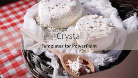  Presentation with wicker - PPT theme enhanced with cottage-cheese-on-gauze background and a soft green colored foreground