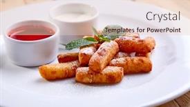  Presentation with pastries - PPT theme with cottage-cheese-pastries-with-sour background and a lemonade colored foreground