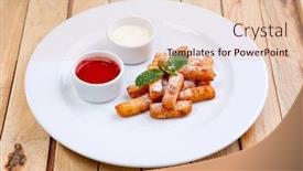  Presentation with pastries - Colorful presentation theme enhanced with cottage cheese pastries backdrop and a lemonade colored foreground