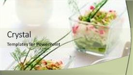  Presentation with salad dressing - Slide deck with cottage cheese radish cucumber salad and dressing background and a soft green colored foreground