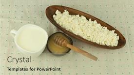  Presentation with clay - PPT layouts enhanced with cottage-cheese-with-honey background and a mint green colored foreground