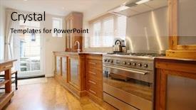  Presentation with oak - PPT theme with cottage door - country-style kitchen with oak floor background and a soft green colored foreground