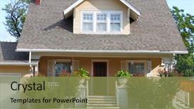  Presentation with family - Presentation theme enhanced with cottage door - house for one family background and a gold colored foreground