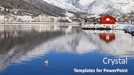  Presentation with norway - Presentation design having cottage-in-norway-small-norwegian background and a ocean colored foreground