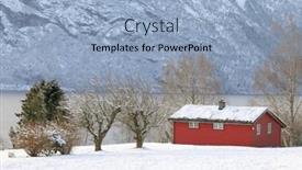  Presentation with norway - Slide deck enhanced with cottage-in-norway-small-norwegian background and a light blue colored foreground