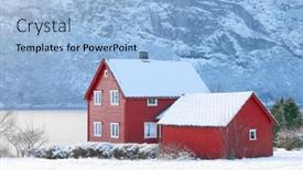  Presentation with norway - Presentation featuring cottage-in-norway-small-norwegian background and a light blue colored foreground