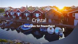  Presentation with scandinavia - Audience pleasing presentation theme consisting of cottage-in-sweden-scandinavia backdrop and a tawny brown colored foreground