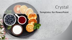  Presentation with jam - Slide deck having cottage-pancakes-with-berry-jam background and a light gray colored foreground